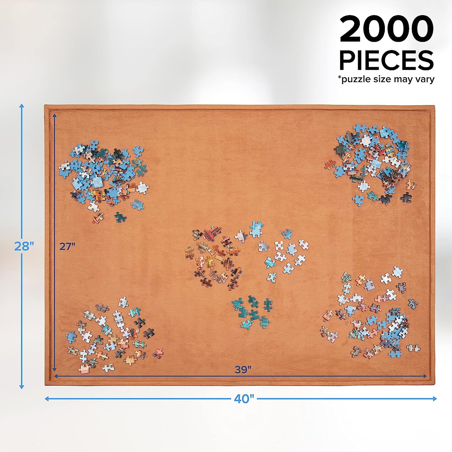 Jumbl 2000 Piece Puzzle Board, 28” x 40” Portable Puzzle Table with 2 Trays & Non-Slip Surface