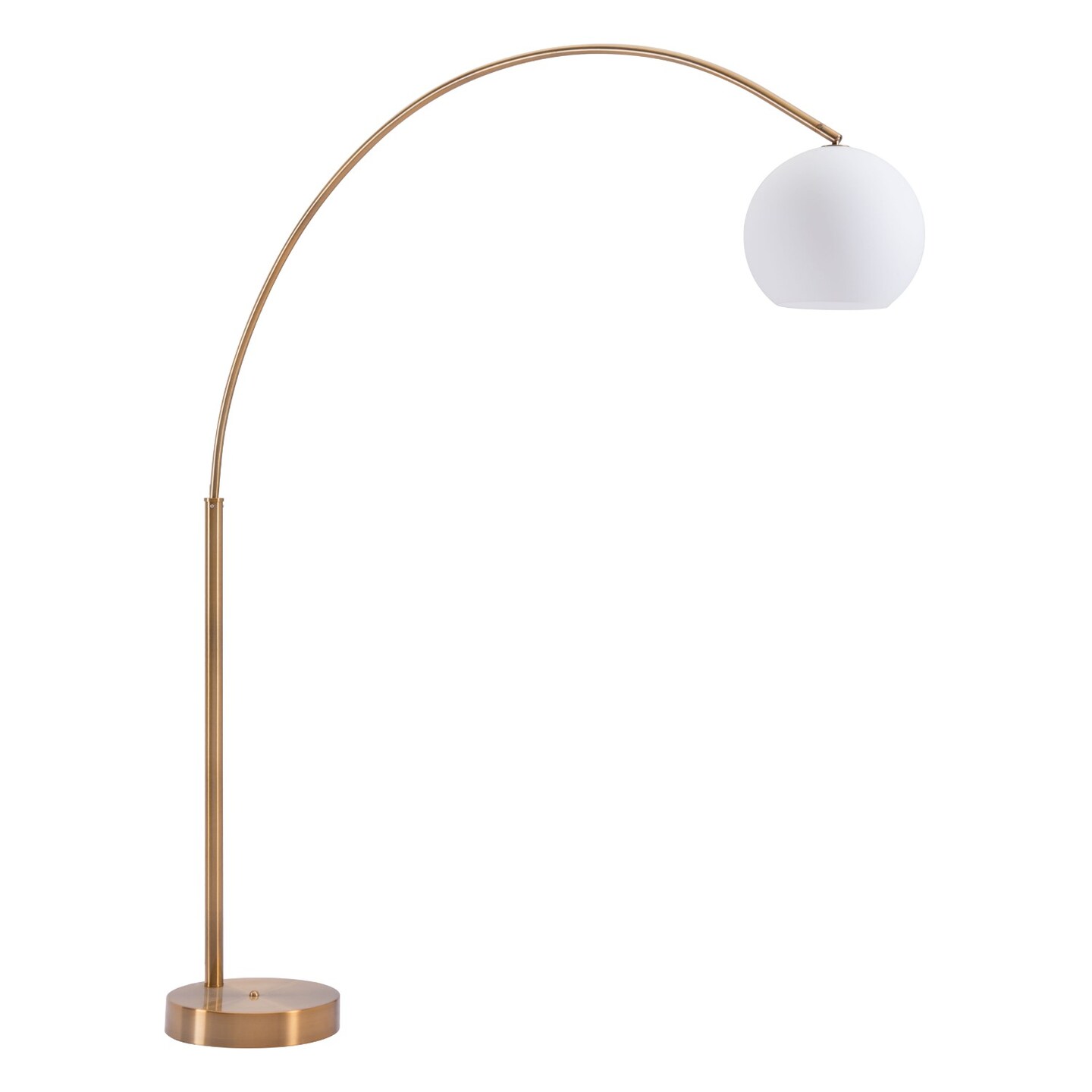 Modern Home 79&#x22; White and Brass Finish Floor Lamp