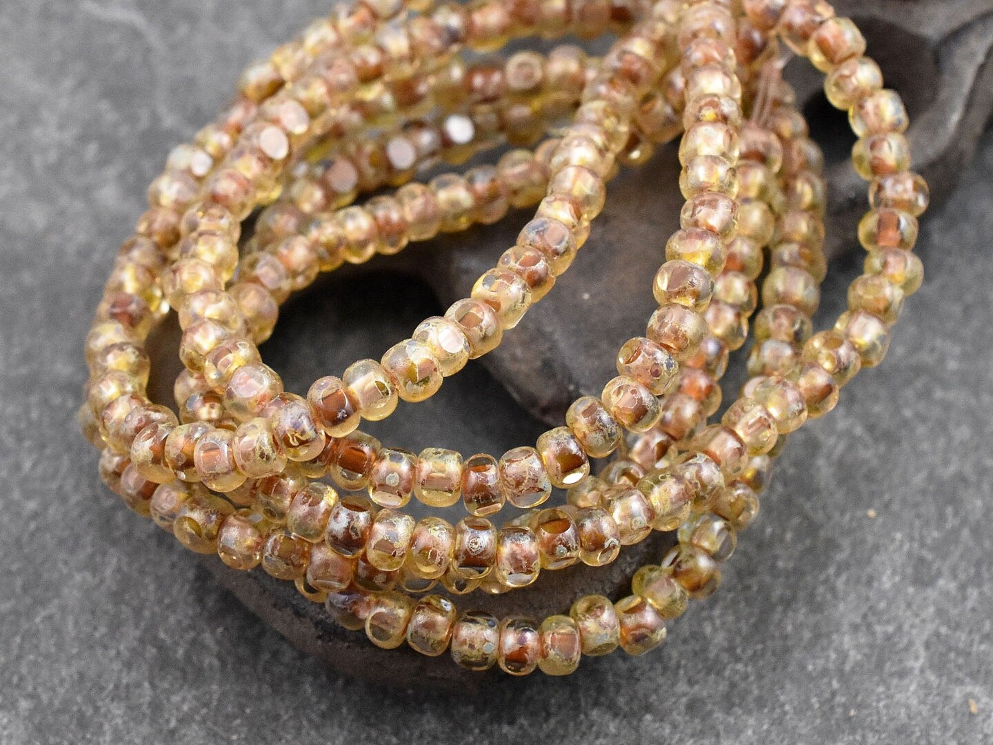 *50* 4x3mm Crystal Picasso Trica Beads