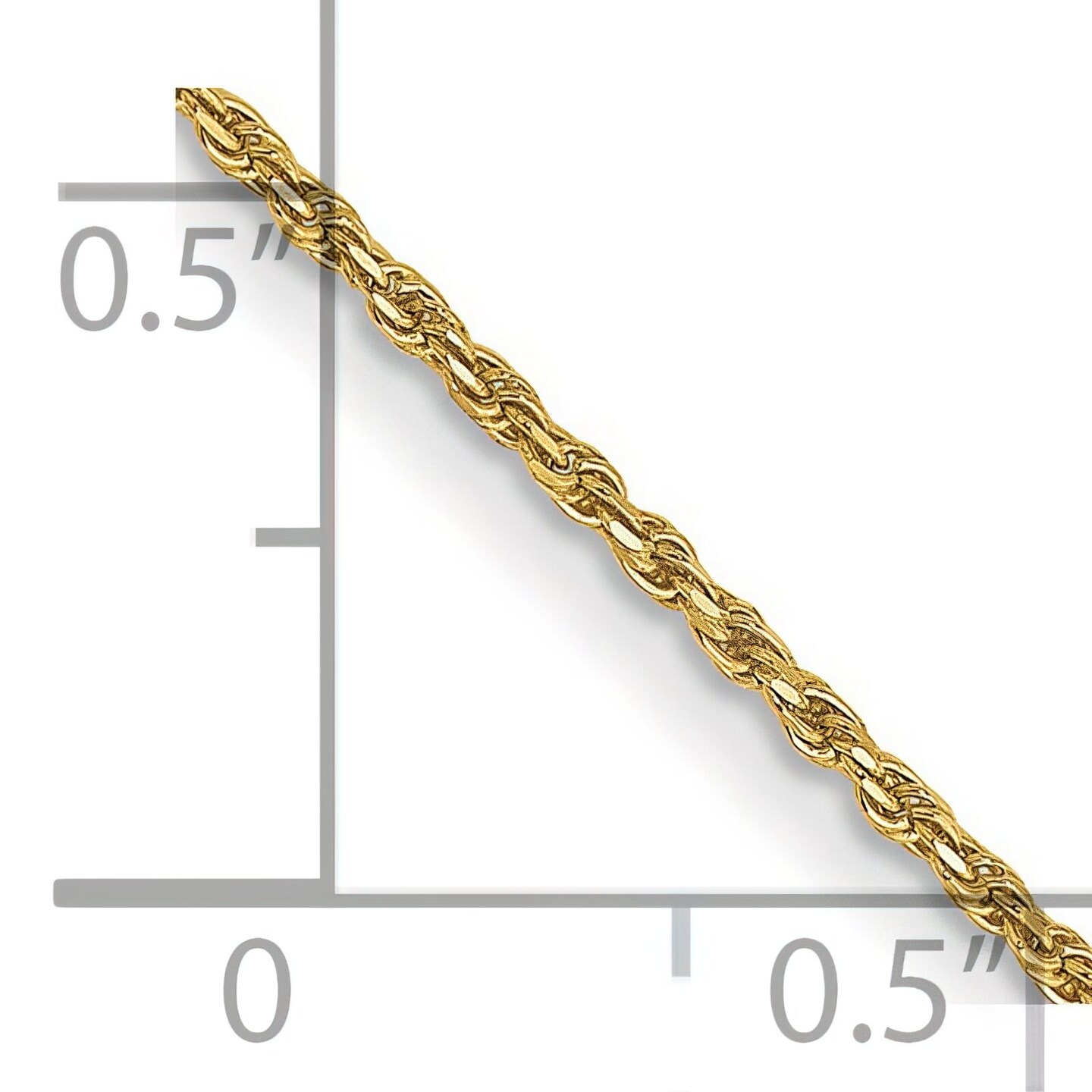 14K Yellow Gold 1mm Rope Chain Jewelry 16&#x22; FindingKing