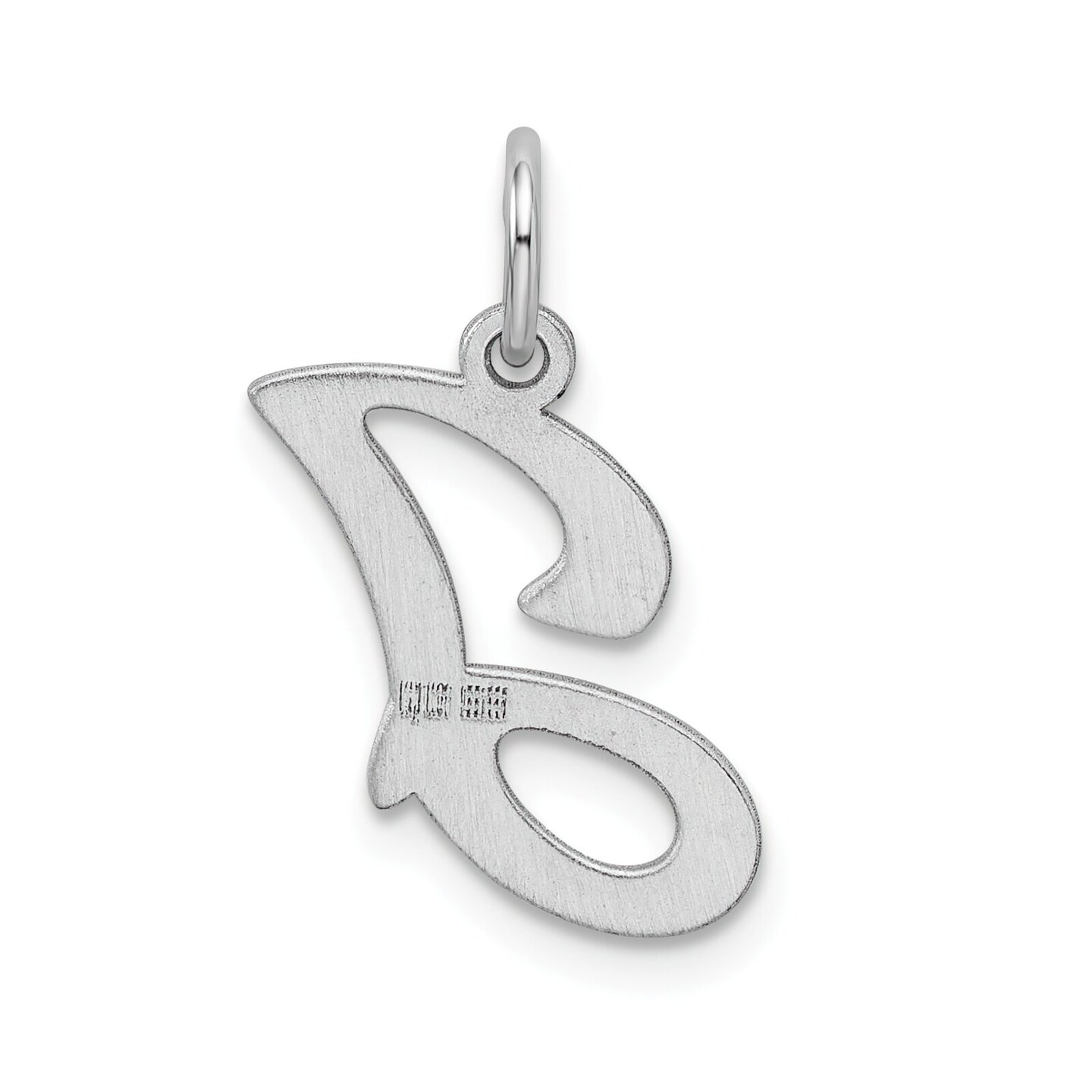 Sterling Silver Stamped Initial Letter J Charm Pendant Jewerly 20mm x 12mm