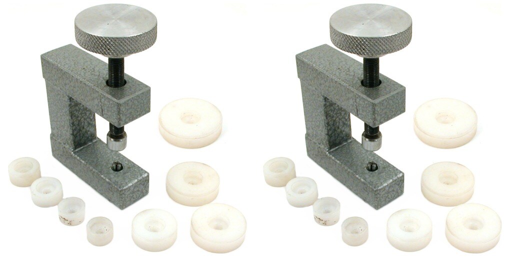 2 Watch Case Closing Presses Each  w/ 8 Nylon Dies Watchmaker Workshop Repair