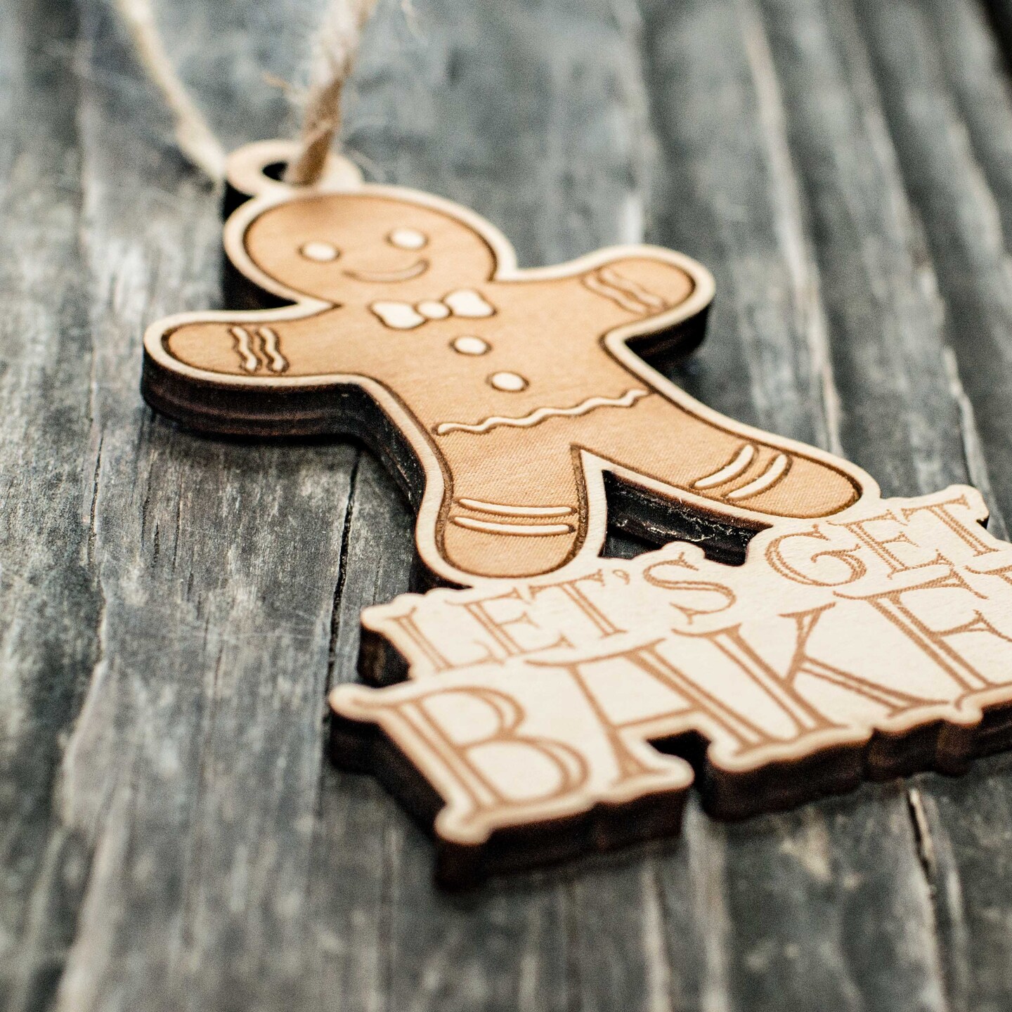 Ornament - Lets Get Baked - Raw Wood 4x3in Ornament - Lets Get Baked - Raw Wood 4x3in