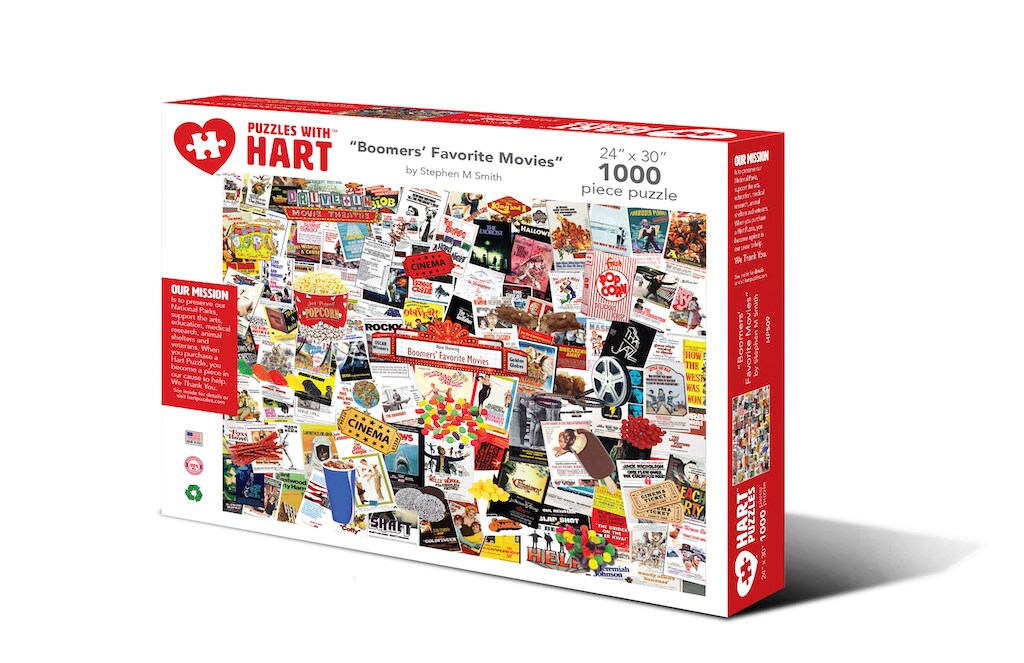 Hart 24&#x22;x30&#x22; 1000 pc Premium Jigsaw Puzzle - Boomers&#x27; Favorite Movies 