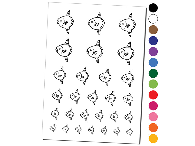 Mola Mola Ocean Sunfish Temporary Tattoo Water Resistant Fake Body Art Set Collection