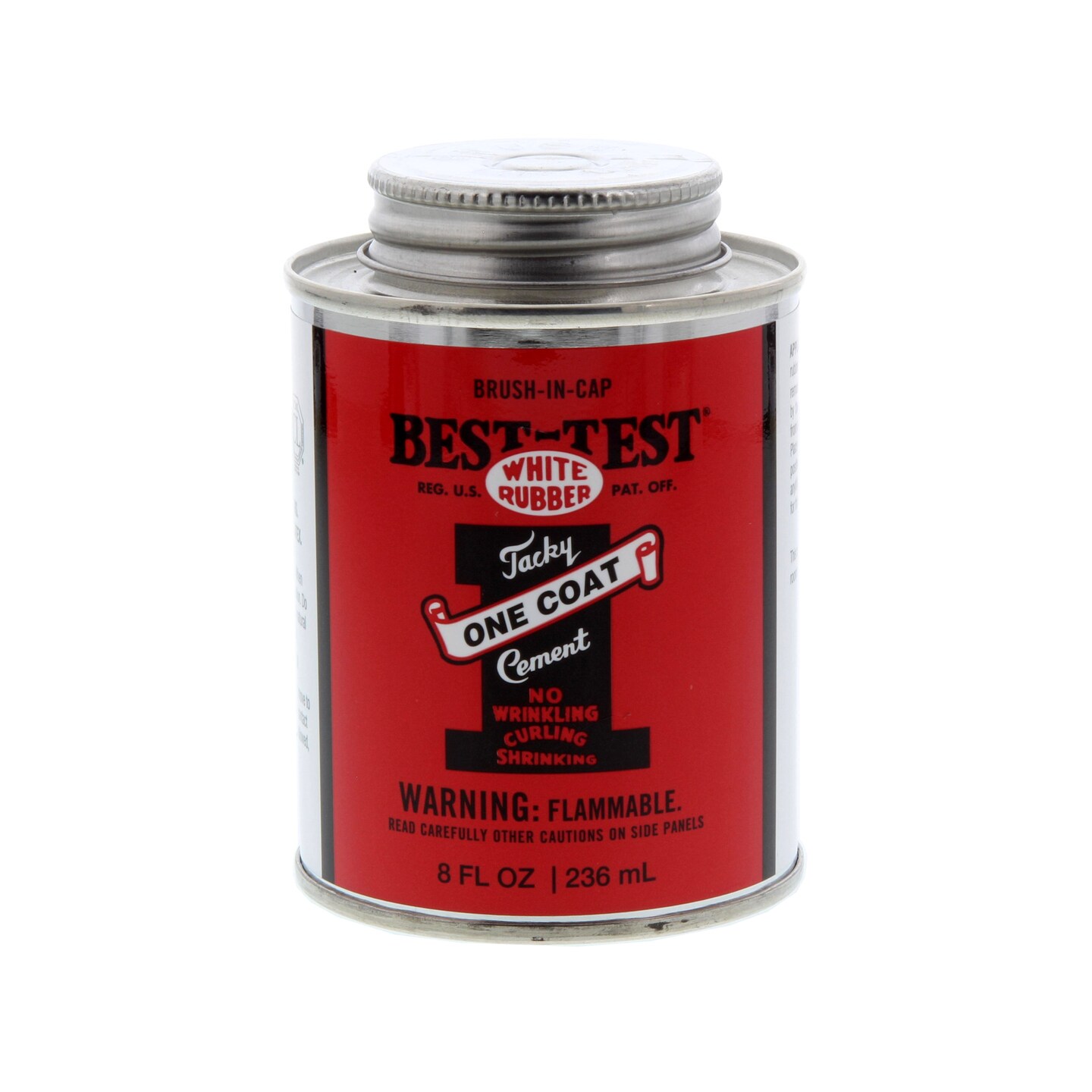 Best-Test One-Coat Rubber Cement, 8 Oz.