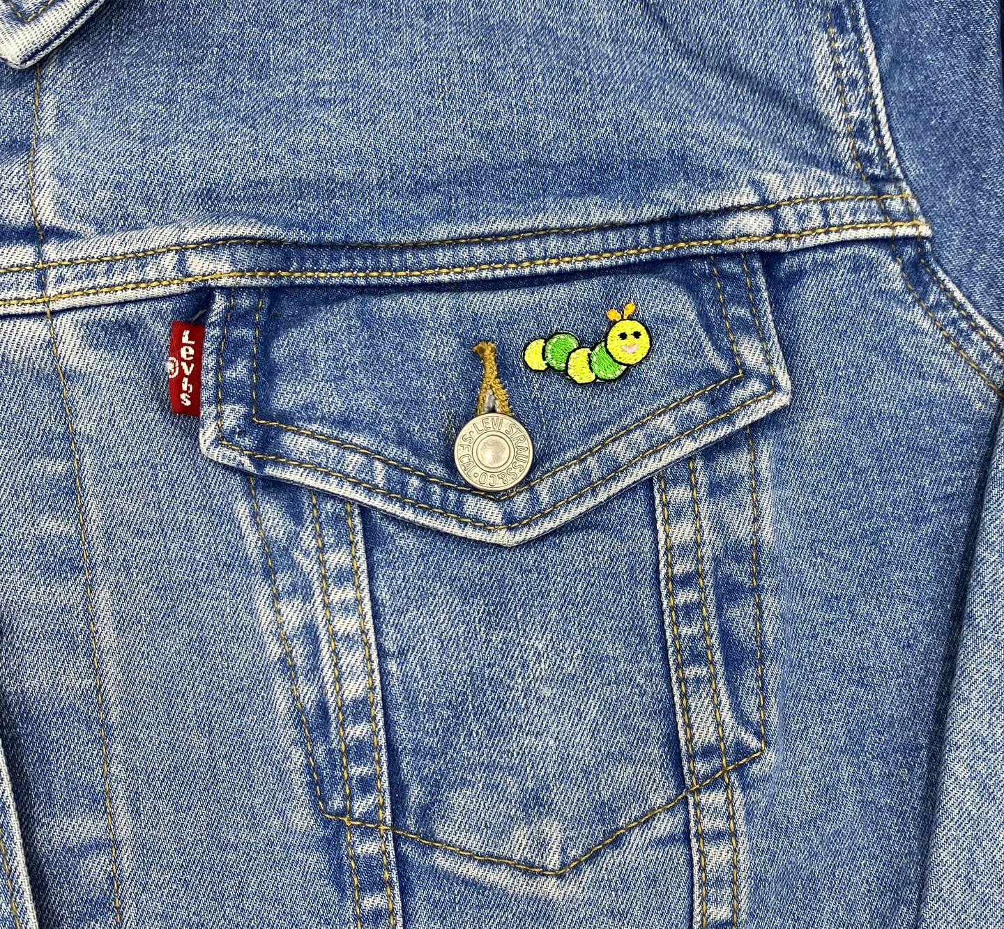 Caterpillar, Miniature Patches, Embroidered, Iron on Patch