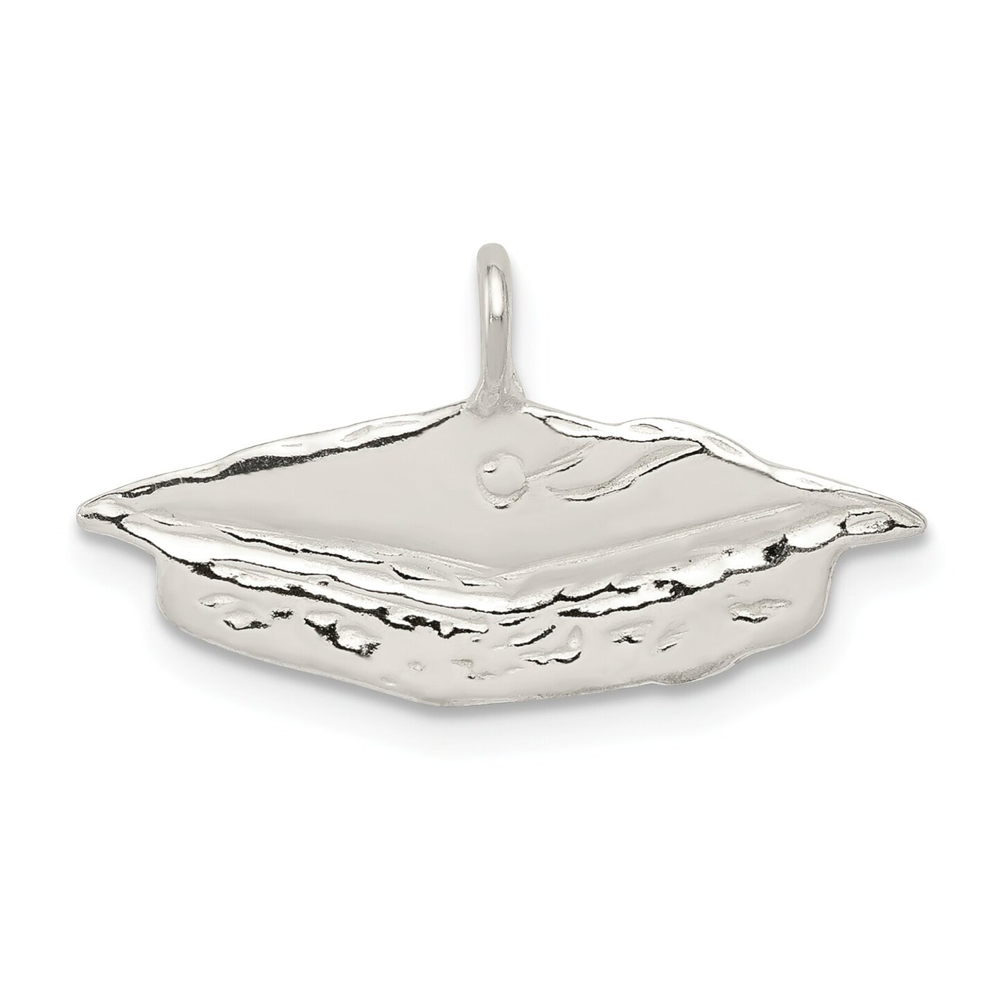 Sterling Silver Graduation Cap Charm Pendant Jewelry 14mm x 23mm