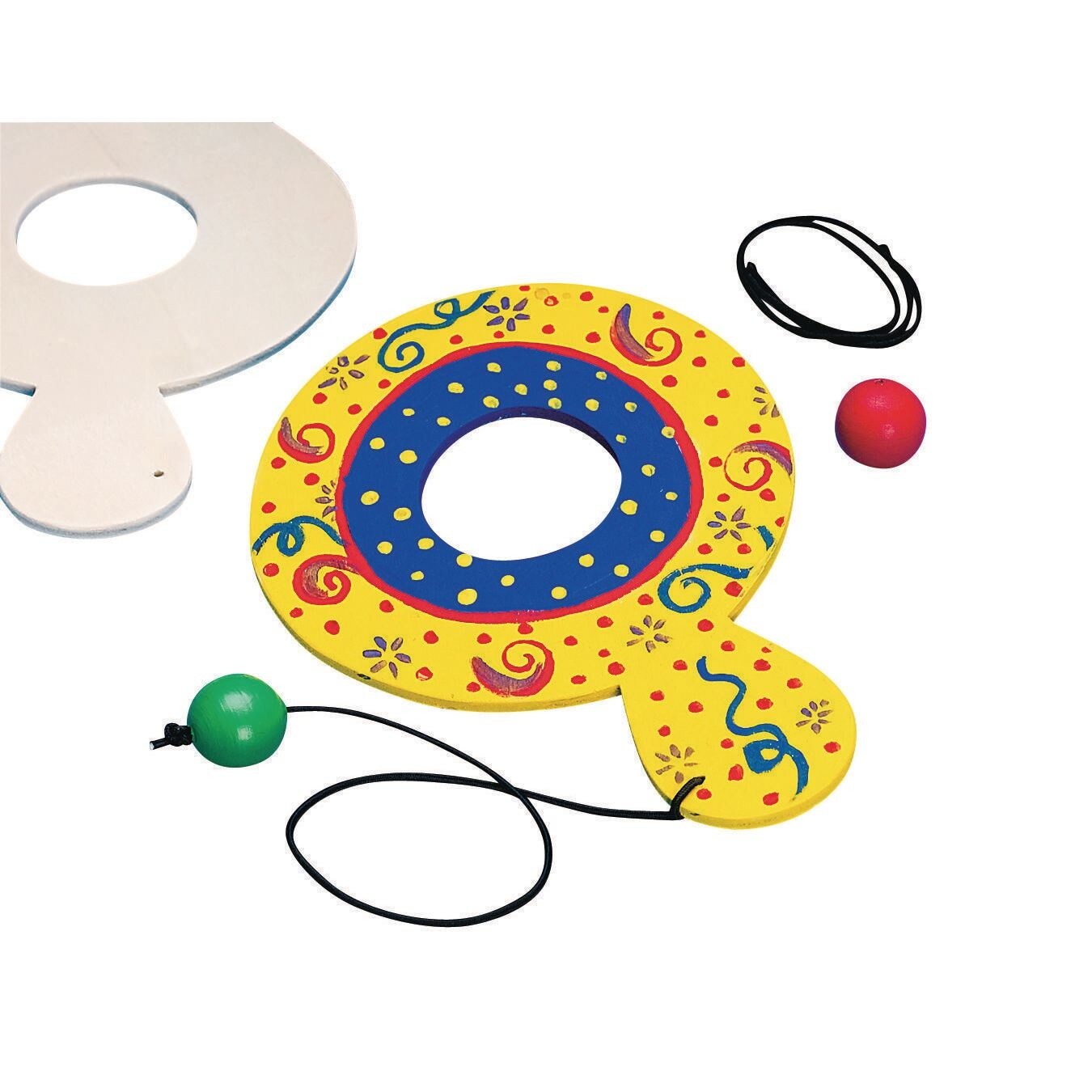 Wooden Paddle Ball Game Craft Kit (Pack of 12)