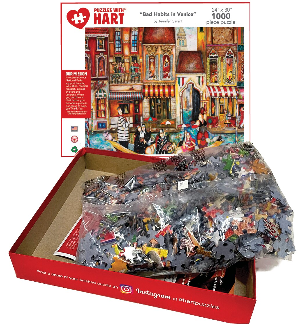 Hart 24&#x22;x30&#x22; 1000 pc Premium Jigsaw Puzzle - Bad Habits in Venice by Jennifer Garant