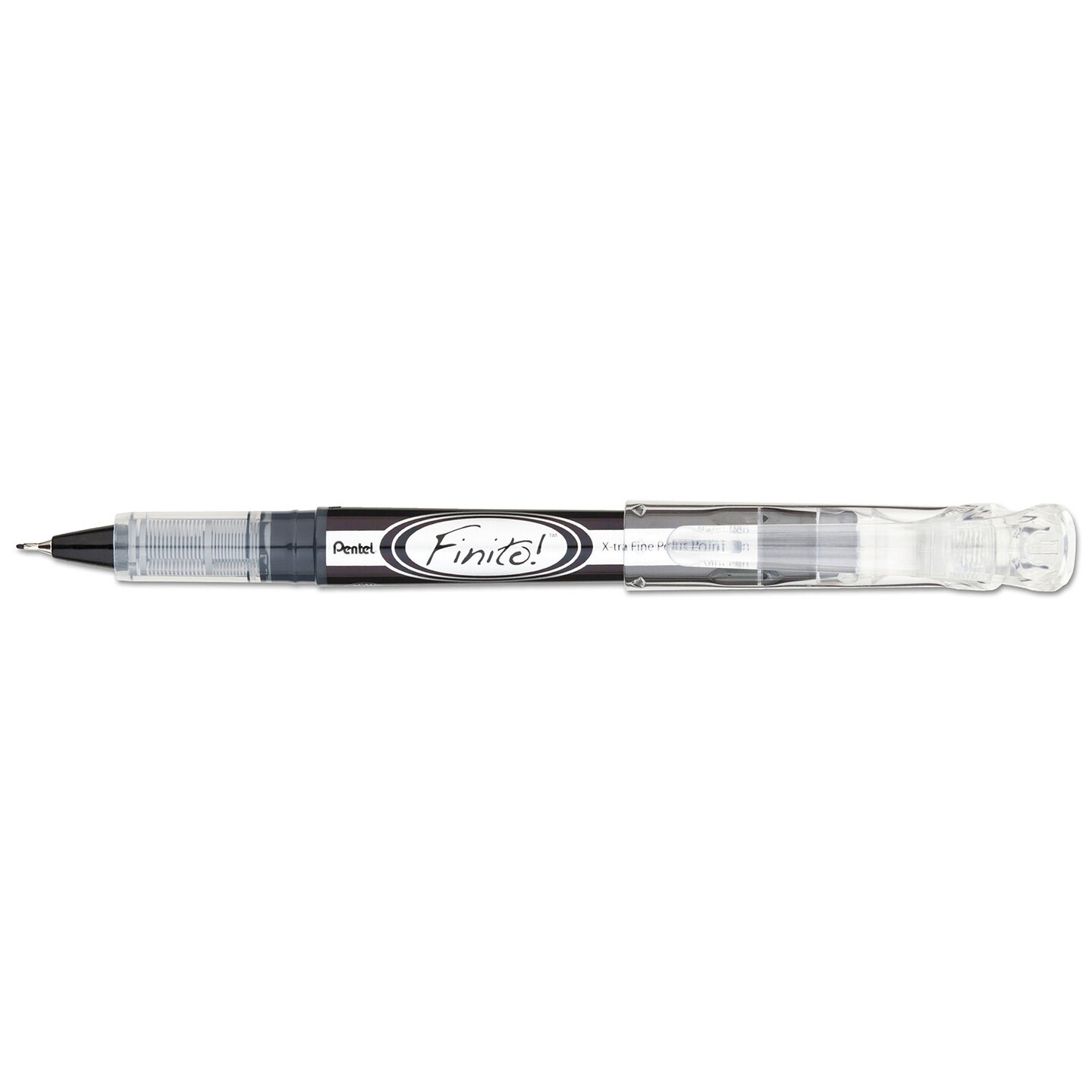 Pentel Finito! Porous Point Pen .4mm Black/Silver Barrel Black Ink
