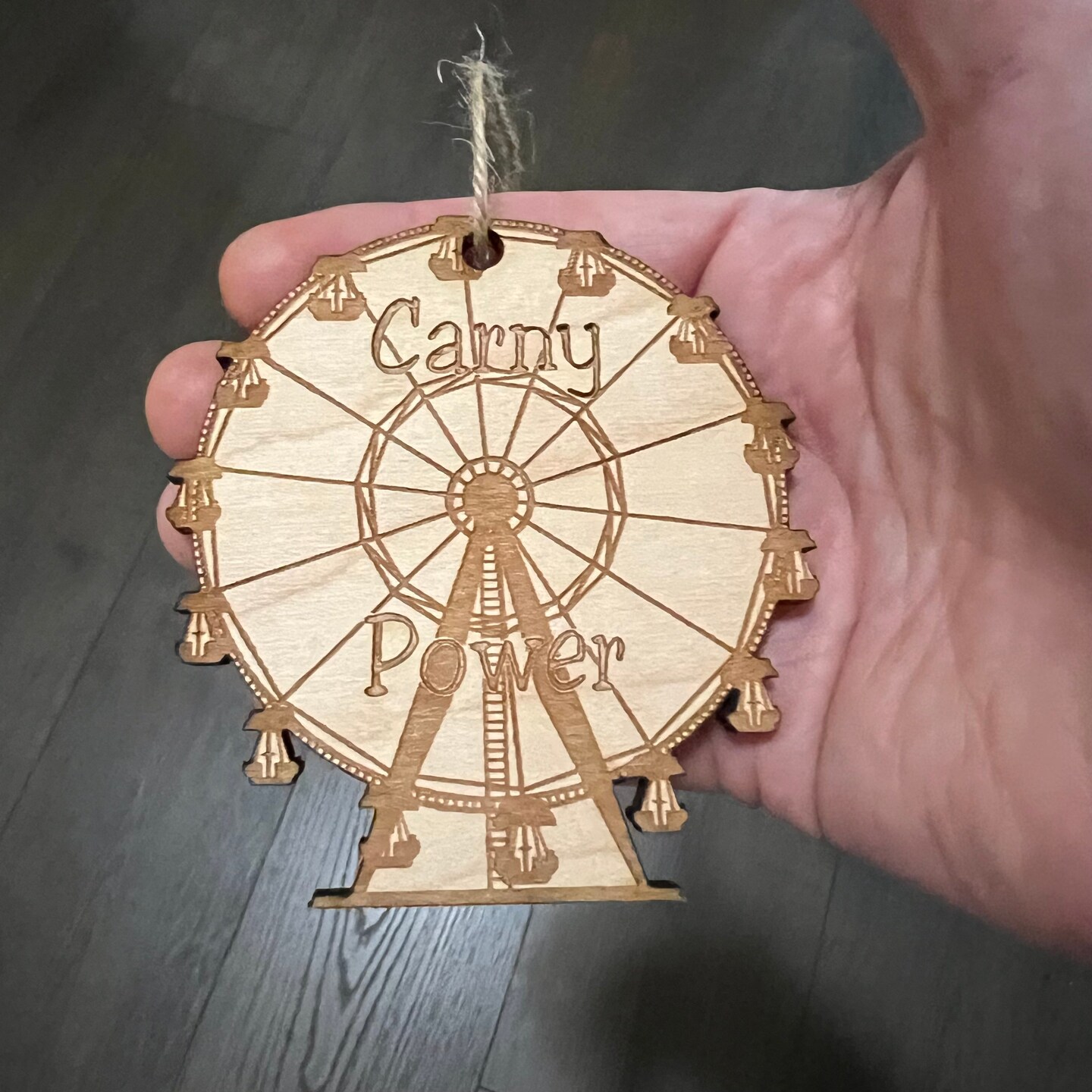 Ornament - Carny Power - Raw Wood Maple Ornament - Carny Power - Raw Wood Maple