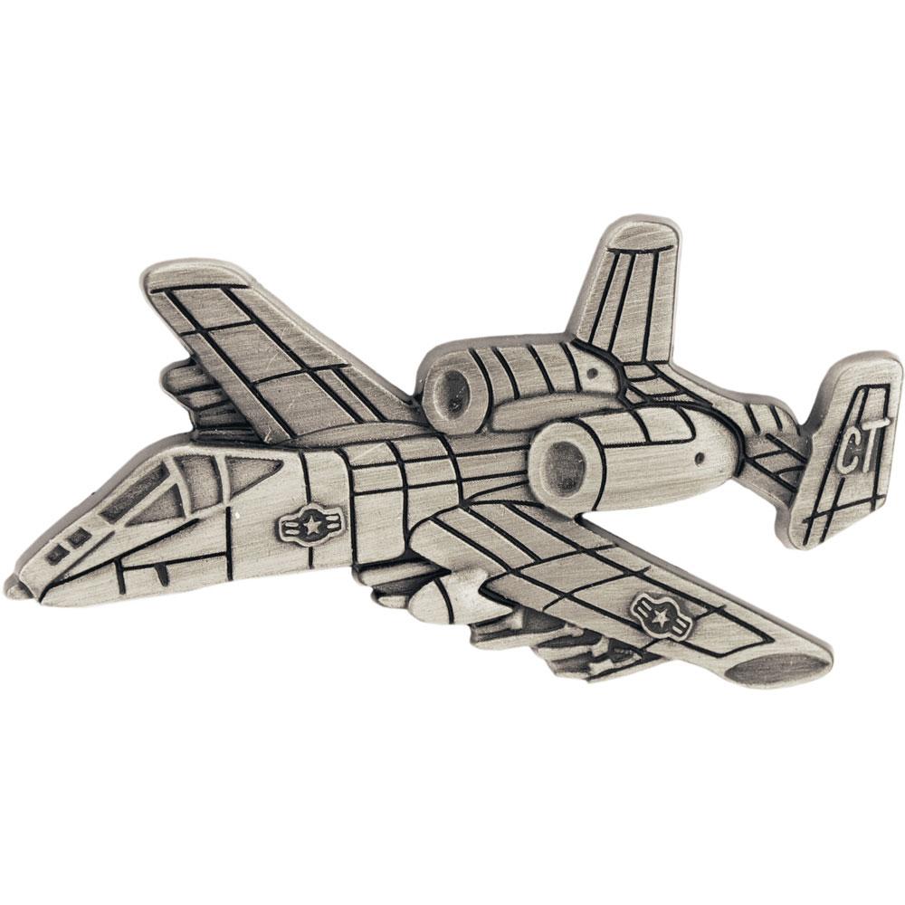 A-10 Thunderbolt Airplane Pin Pewter 2 1/2&#x22;