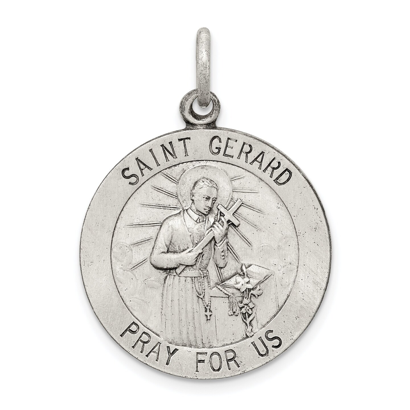 Sterling Silver Saint Gerard Round Medal
