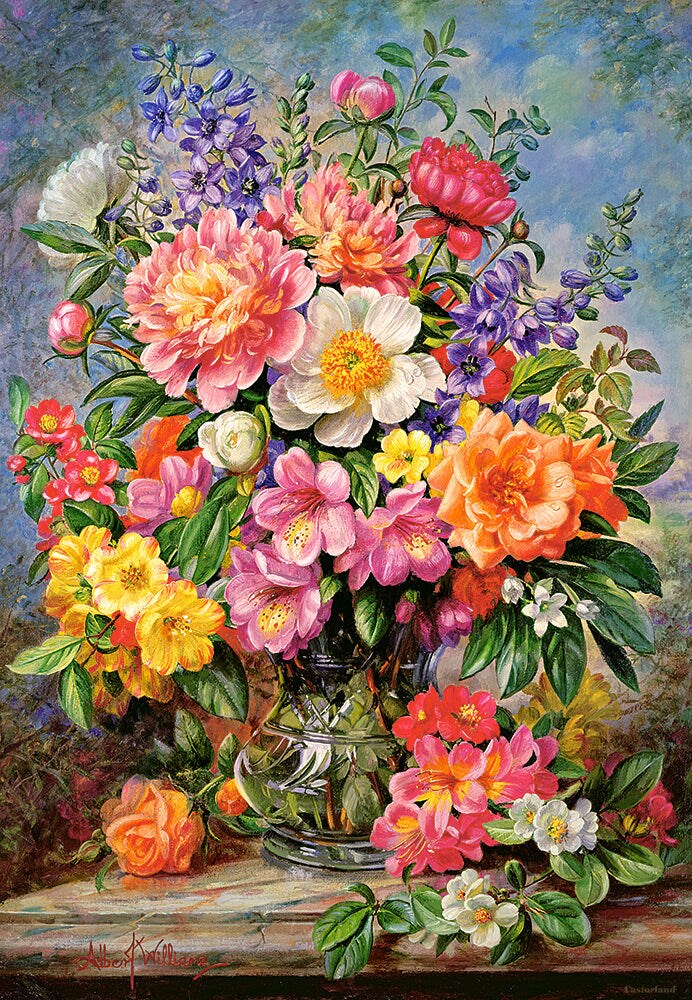 1000 Piece Jigsaw Puzzle, June Flowers in Radiance, Flower and plants Puzzle, Painting Puzzle, Adult Puzzles, Castorland C-103904-2
