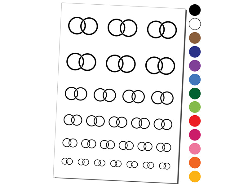 Wedding Rings Overlapping Temporary Tattoo Water Resistant Fake Body Art Set Collection