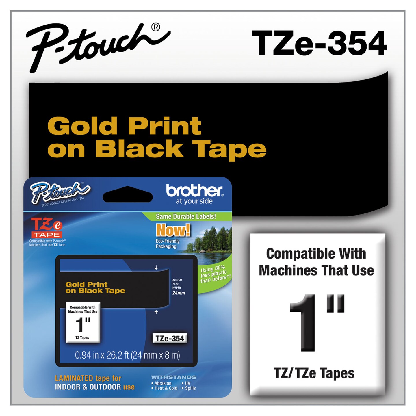 TZe Standard Adhesive Laminated Labeling Tape, 0.94