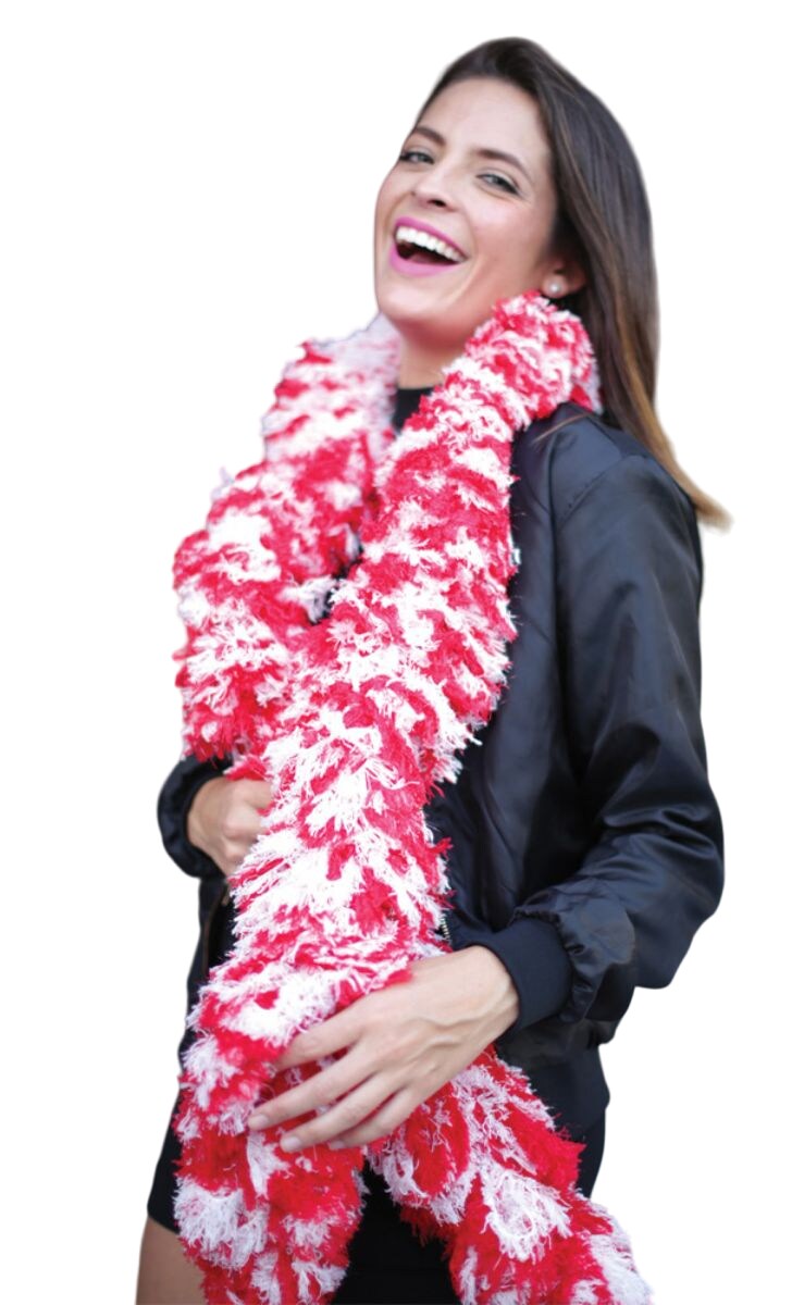The Costume Center 72&#x22; Red and White Featherless Boa Women Adult Halloween Costume Accessory - One Size
