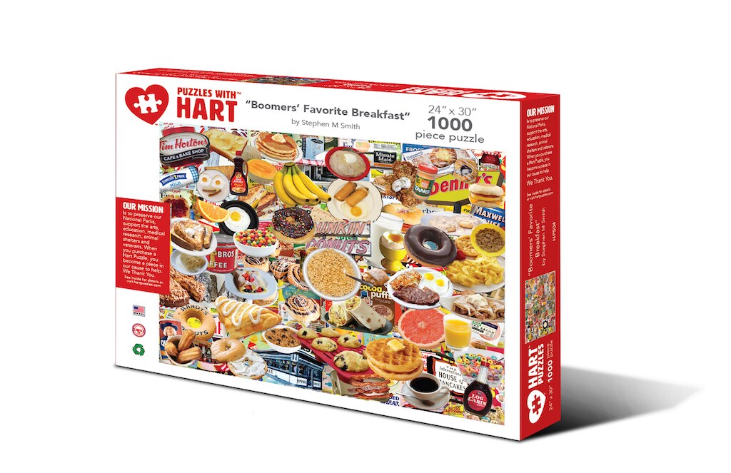 Hart 24&#x22;x30&#x22; 1000 pc Premium Jigsaw Puzzle - Boomers&#x27; Favorite Breakfast 