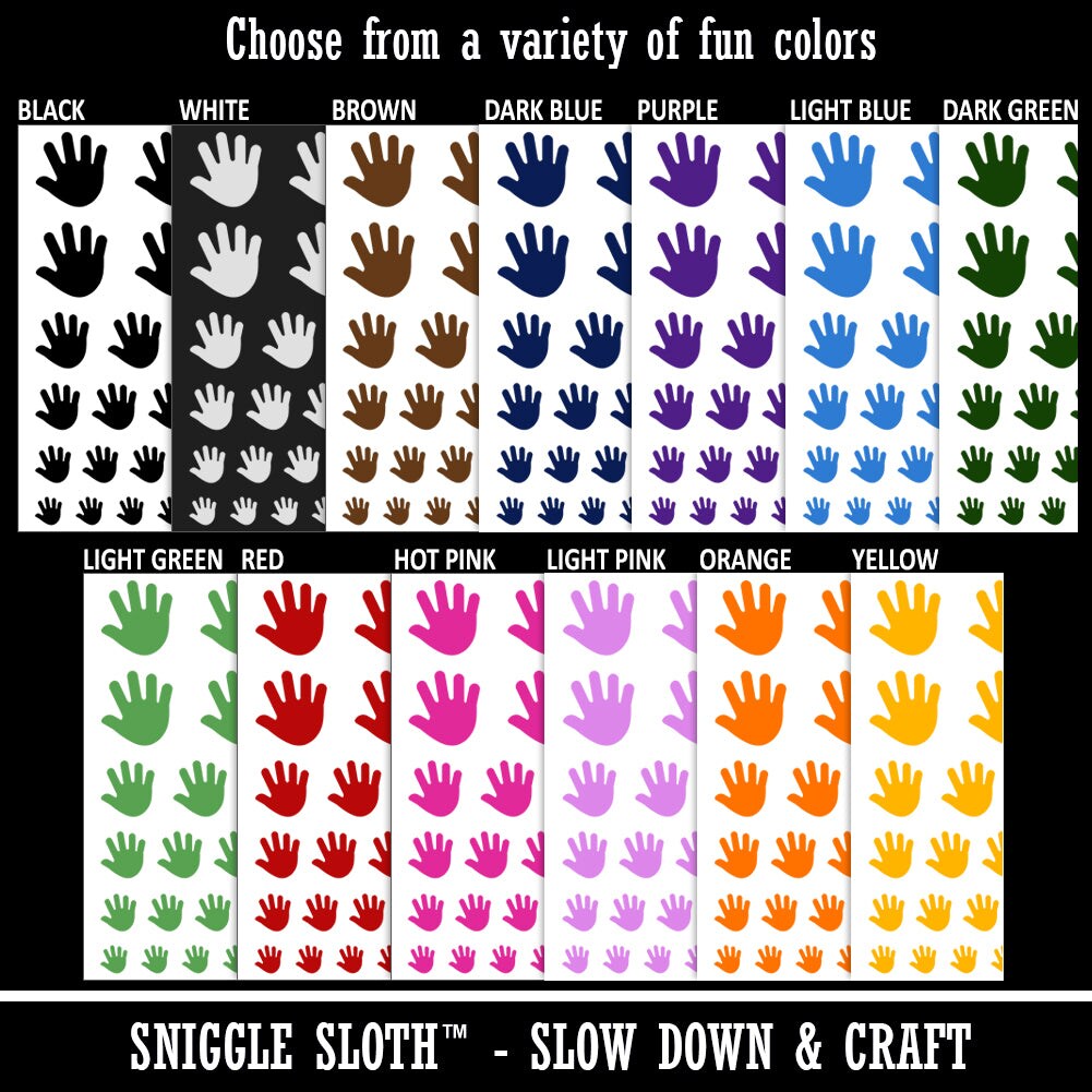 Handprint Solid Temporary Tattoo Water Resistant Fake Body Art Set Collection