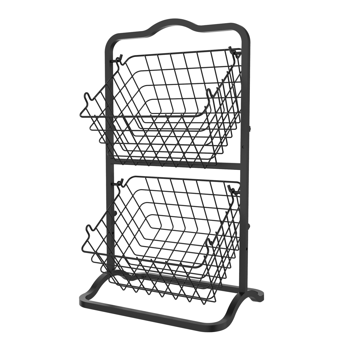 Oceanstar 2Tier Storage Kitchen Wire Basket Stand, Black Michaels