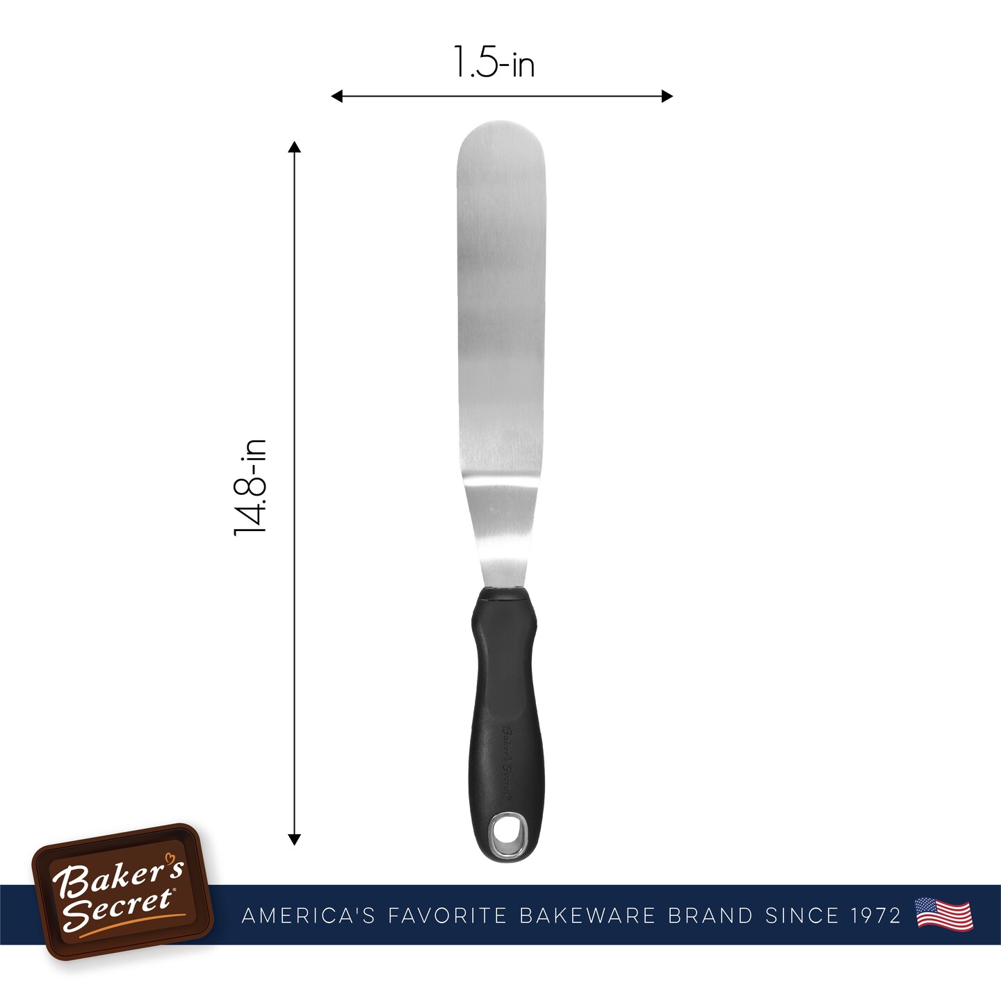 Baker&#x27;s Secret - 10&#x22; Stainless Steel Icing Spatula for Cakes, Angled Spatula for Icing, Cake Decoration Accessories