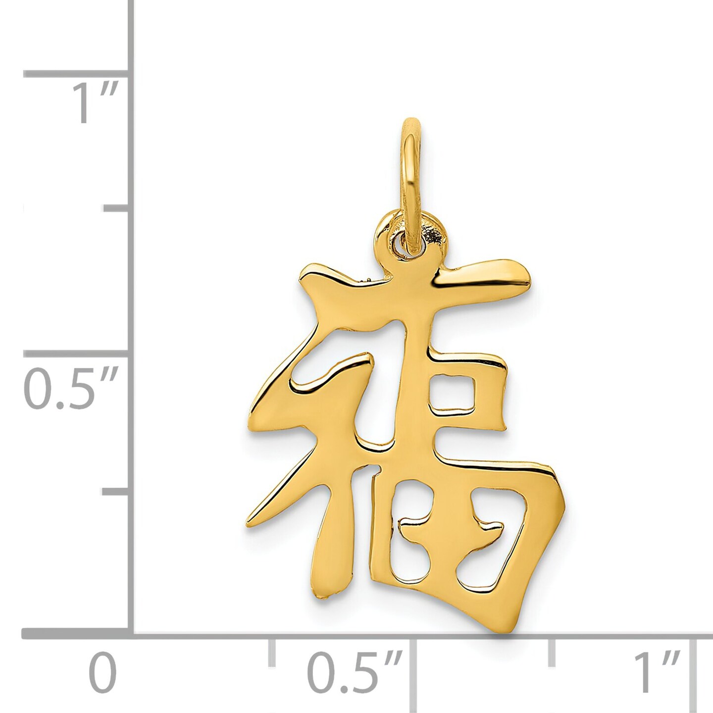 14K Yellow Gold Good Luck Symbol Charm Polished Jewelry 20mm x 15mm