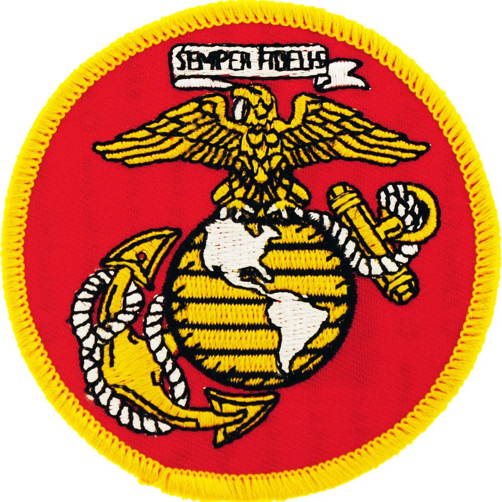 USMC United States Marine Corps Logo Semper Fidelis Patch Red & Yellow 3"