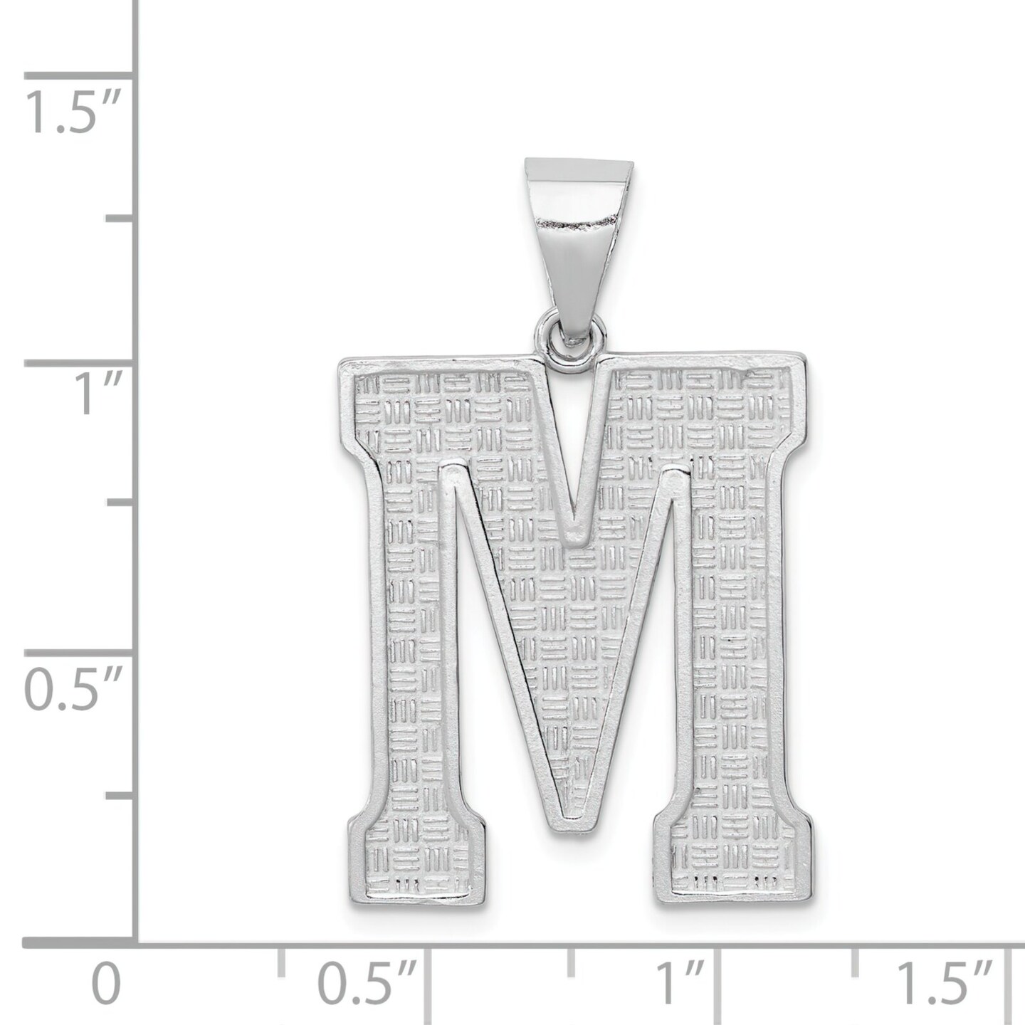 Sterling Silver Initial M Charm Jewerly 35mm x 15mm