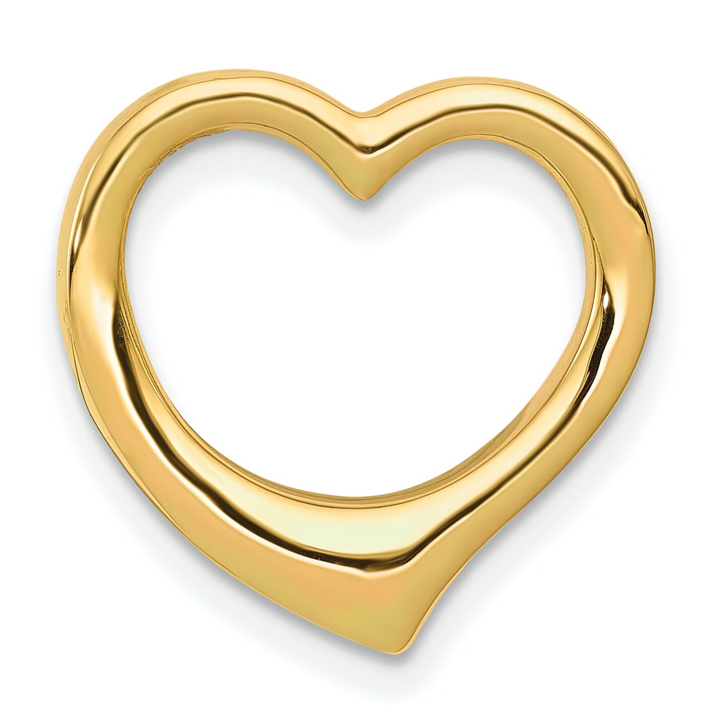 14K Gold 3D Floating Heart Slide Pendant Love Charm 15 X 14mm Jewerly