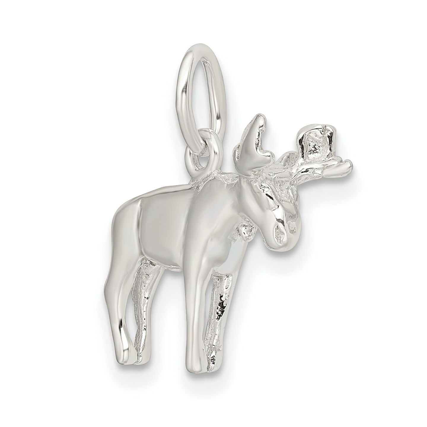 Sterling Silver Moose Charm Jewelry Animal Pendant 19mm x 20mm