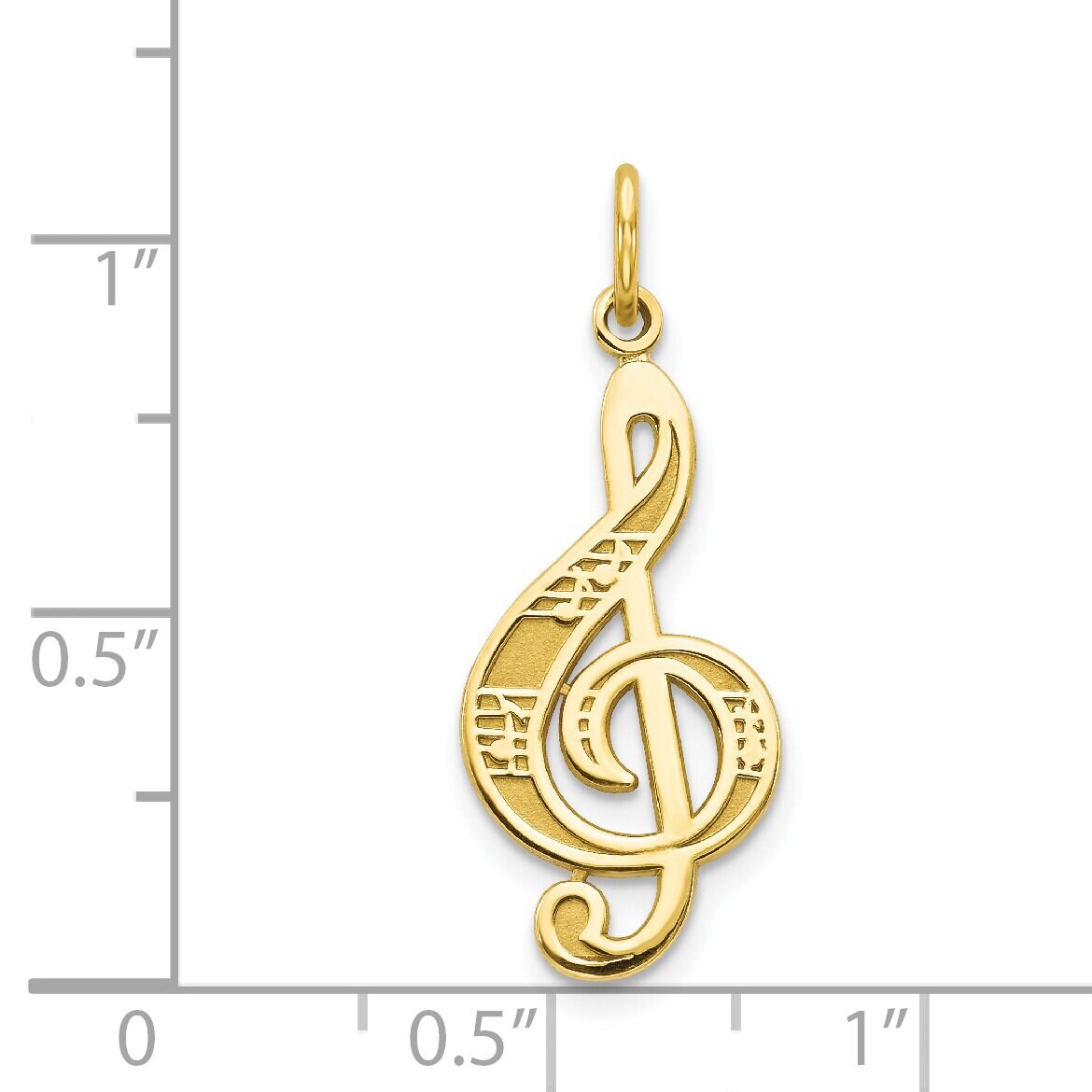 10K Gold Treble Clef Music Notes Charm Musical Pendant