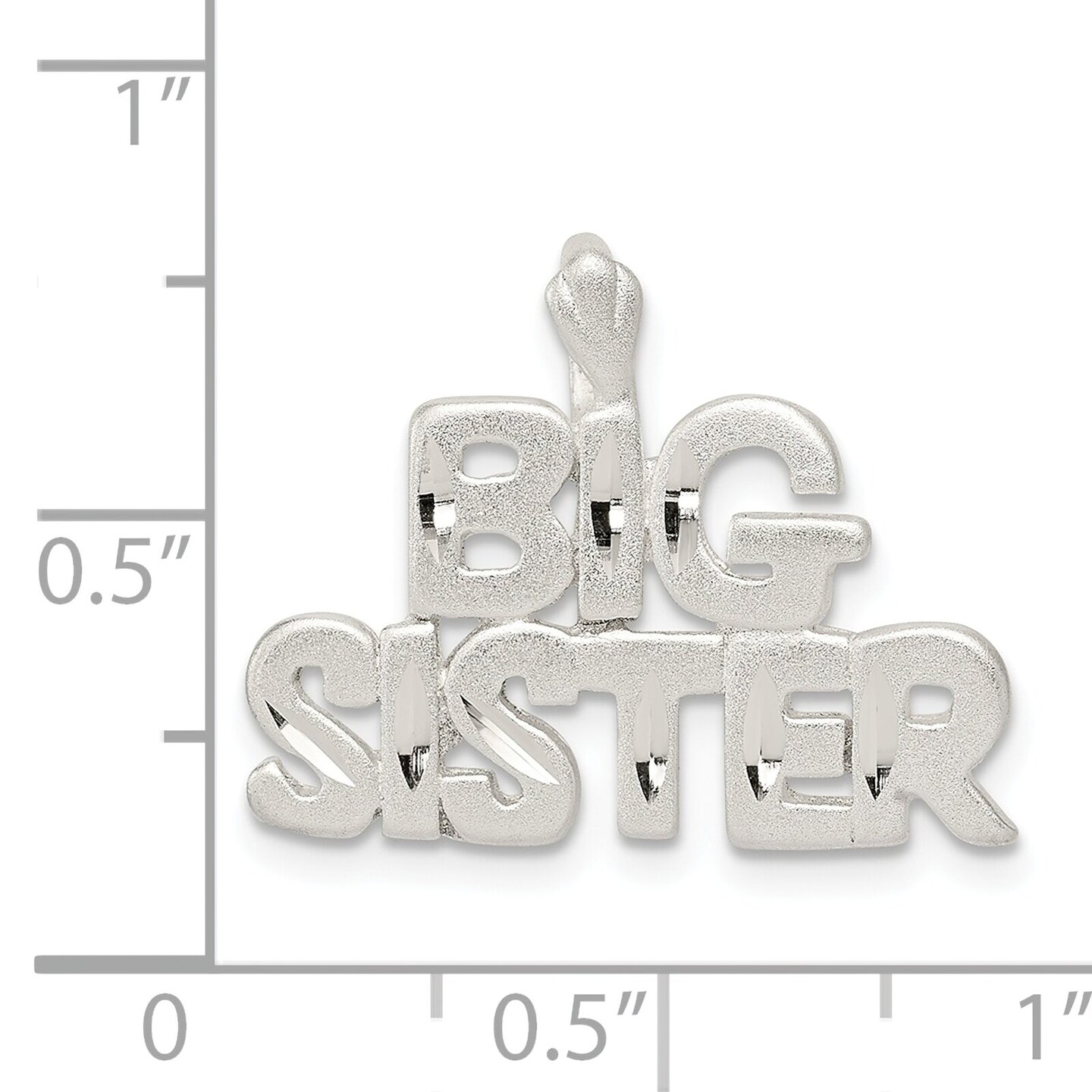 Sterling Silver Big Sister Charm Jewelry FindingKing 19mm x 23mm