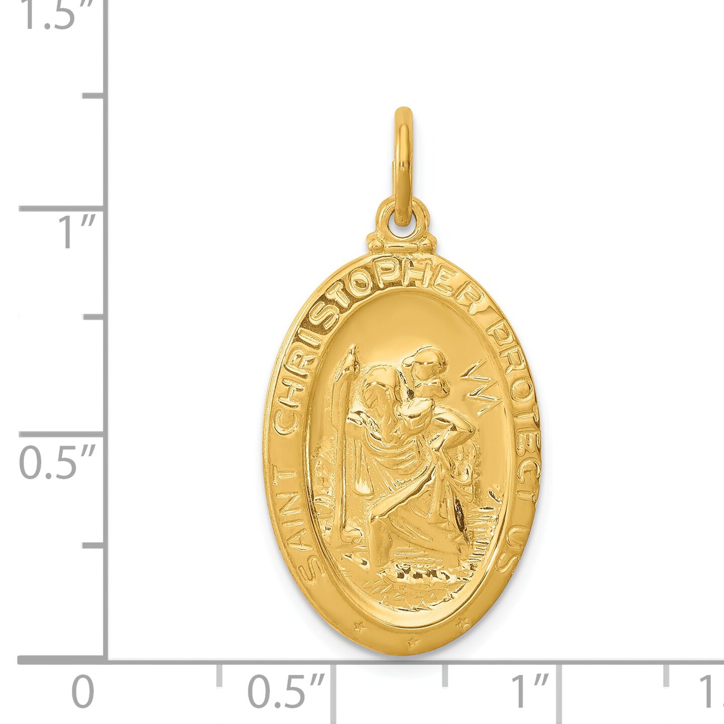 Sterling Silver Gold Plated Saint Christopher Medal