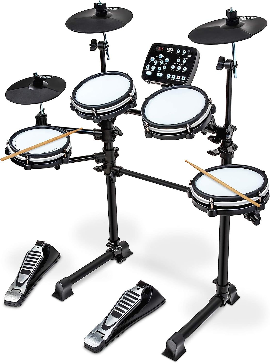 LyxPro Electronic Drum Set, Professional Drum Set with Real Mesh Fabric and Play Along Songs