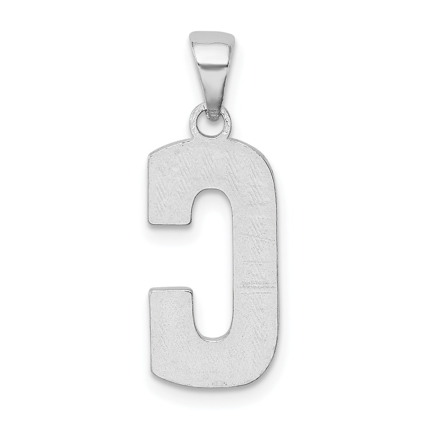 Sterling Silver Initial Letter C Charm Pendant Jewelry 25mm x 9mm