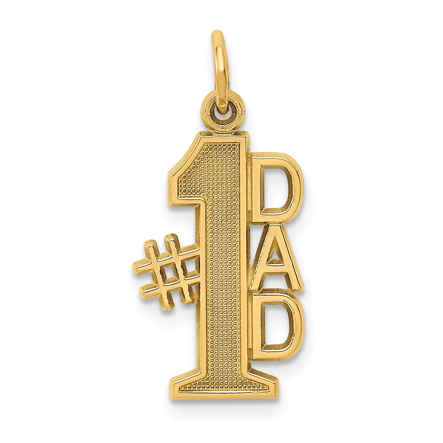 14K Yellow Gold #1 Dad Charm Father Daddy Love Pendant 24 X 11mm Jewerly