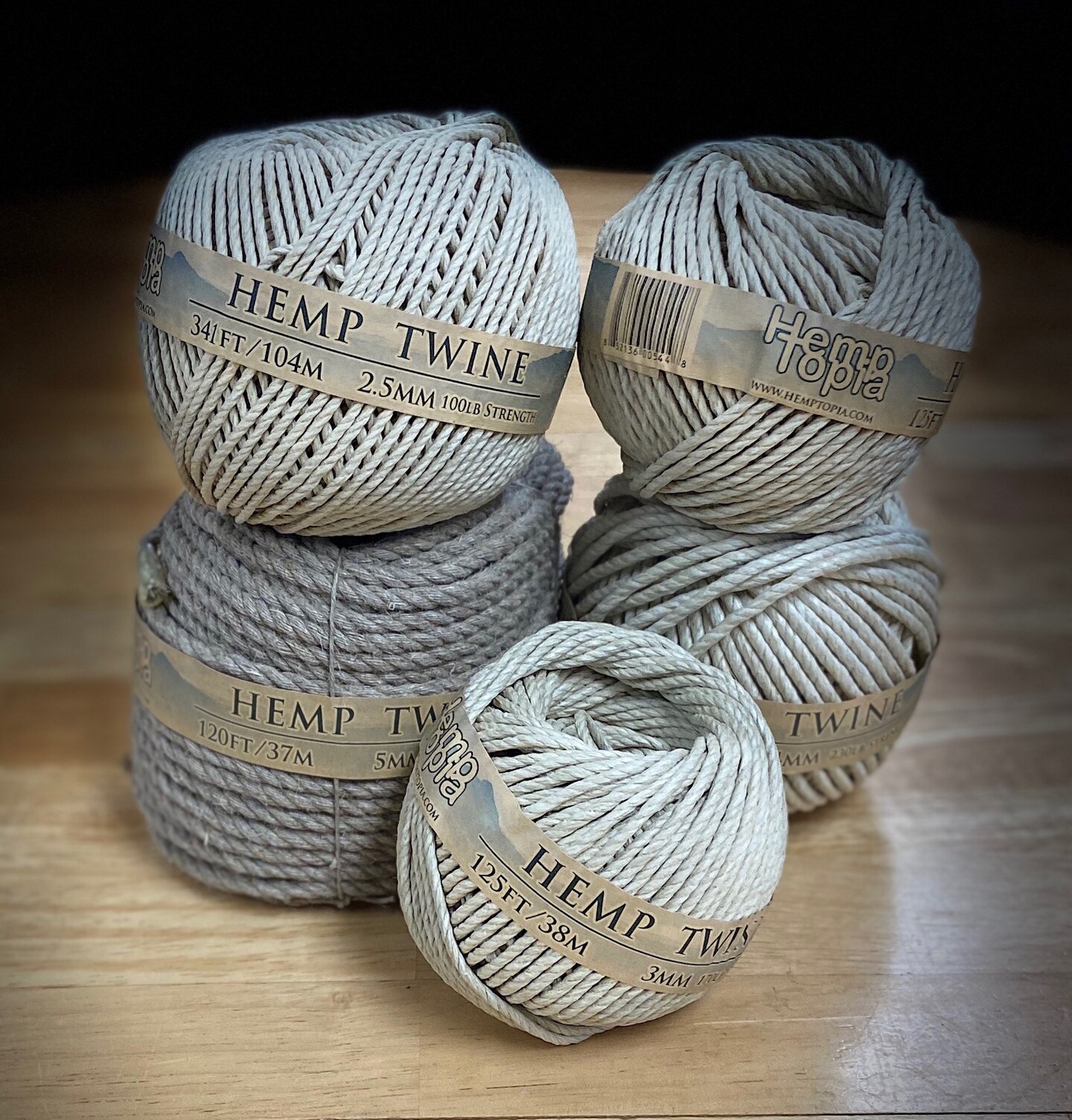 Hemptopia, 4mm Hemp Cord, All Natural, 141ft