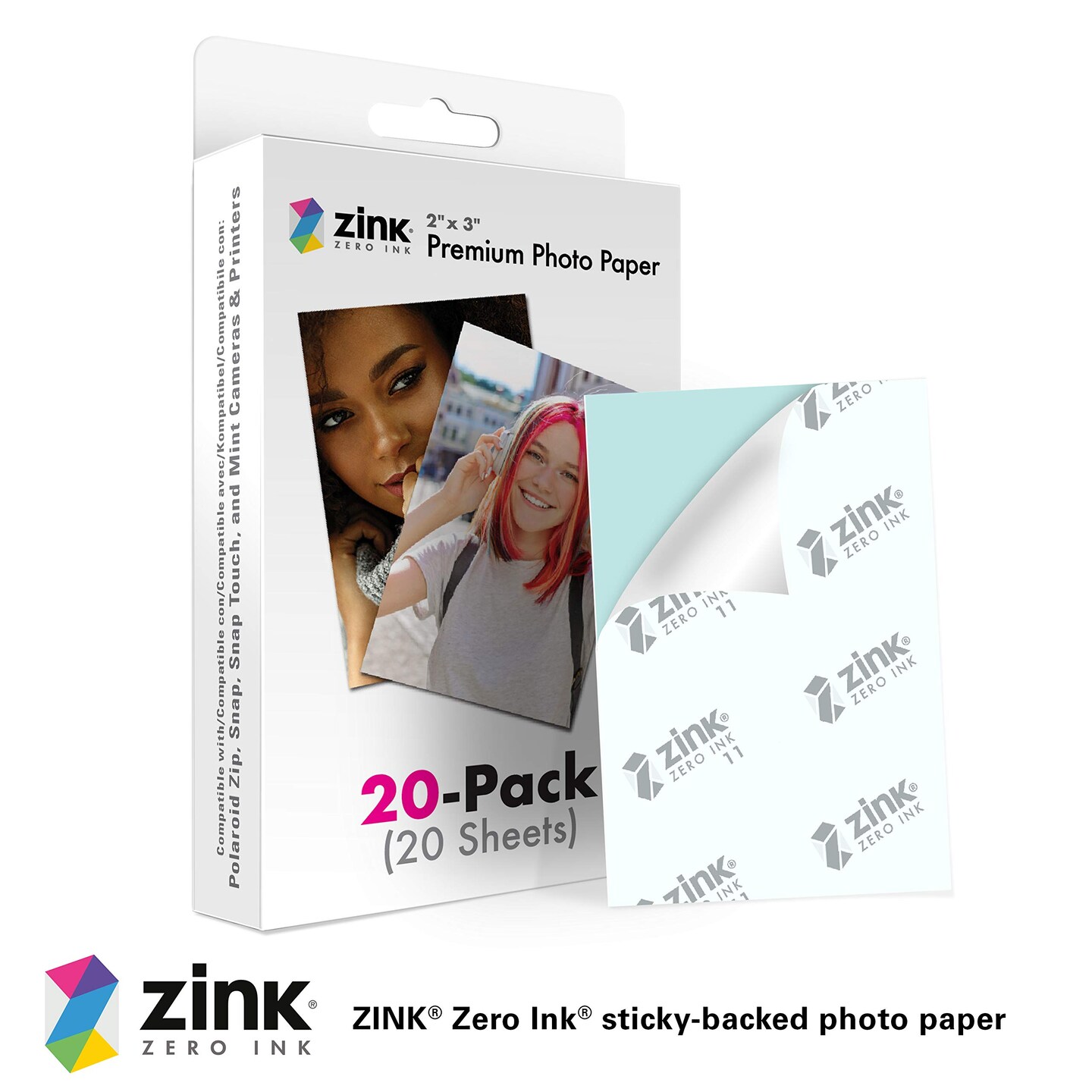Zink Photo Paper 2x3, Printer Paper Compatible with Snap Touch, Zip & Mint Cameras