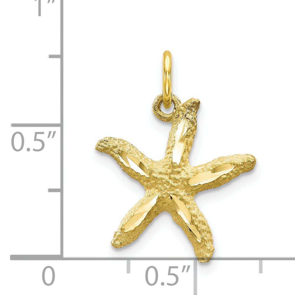 10K Yellow Gold Starfish Charm Jewelry FindingKing 20 X 16mm