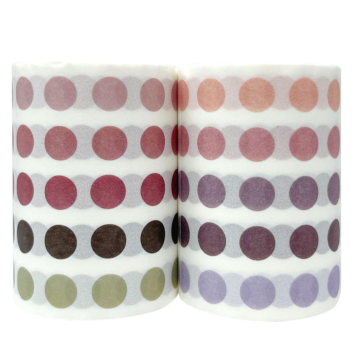 Wrapables Colorful Dots Washi Masking Tape, Round Circle Stickers for Scrapbooking, Planners, Bullet Points, and Journals 6M Length Total (Set of 2)