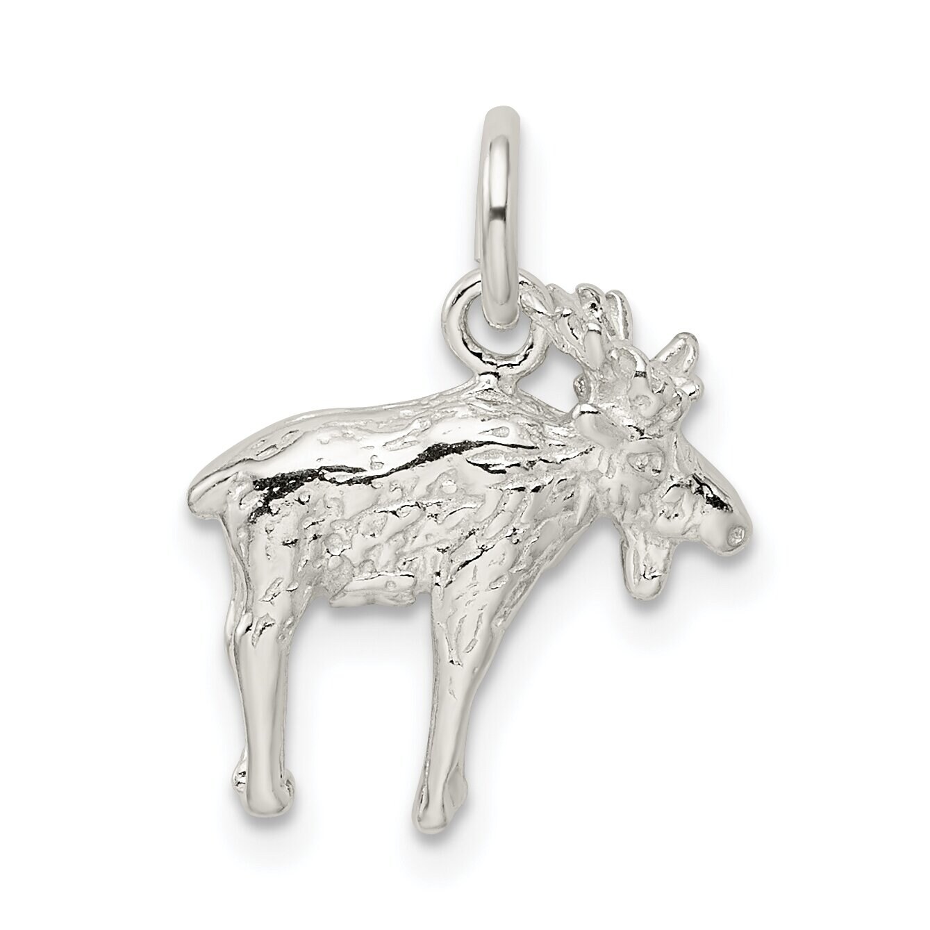 Sterling Silver Moose Charm Jewelry Animal Pendant 17mm x 16mm