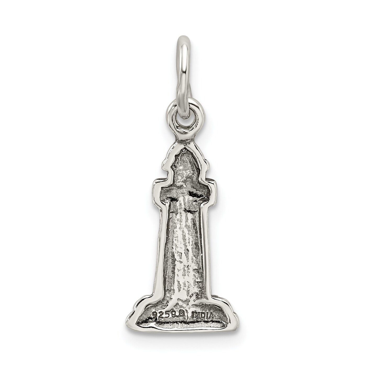 Sterling Silver Antiqued Lighthouse Charm Jewelry 20mm x 8mm