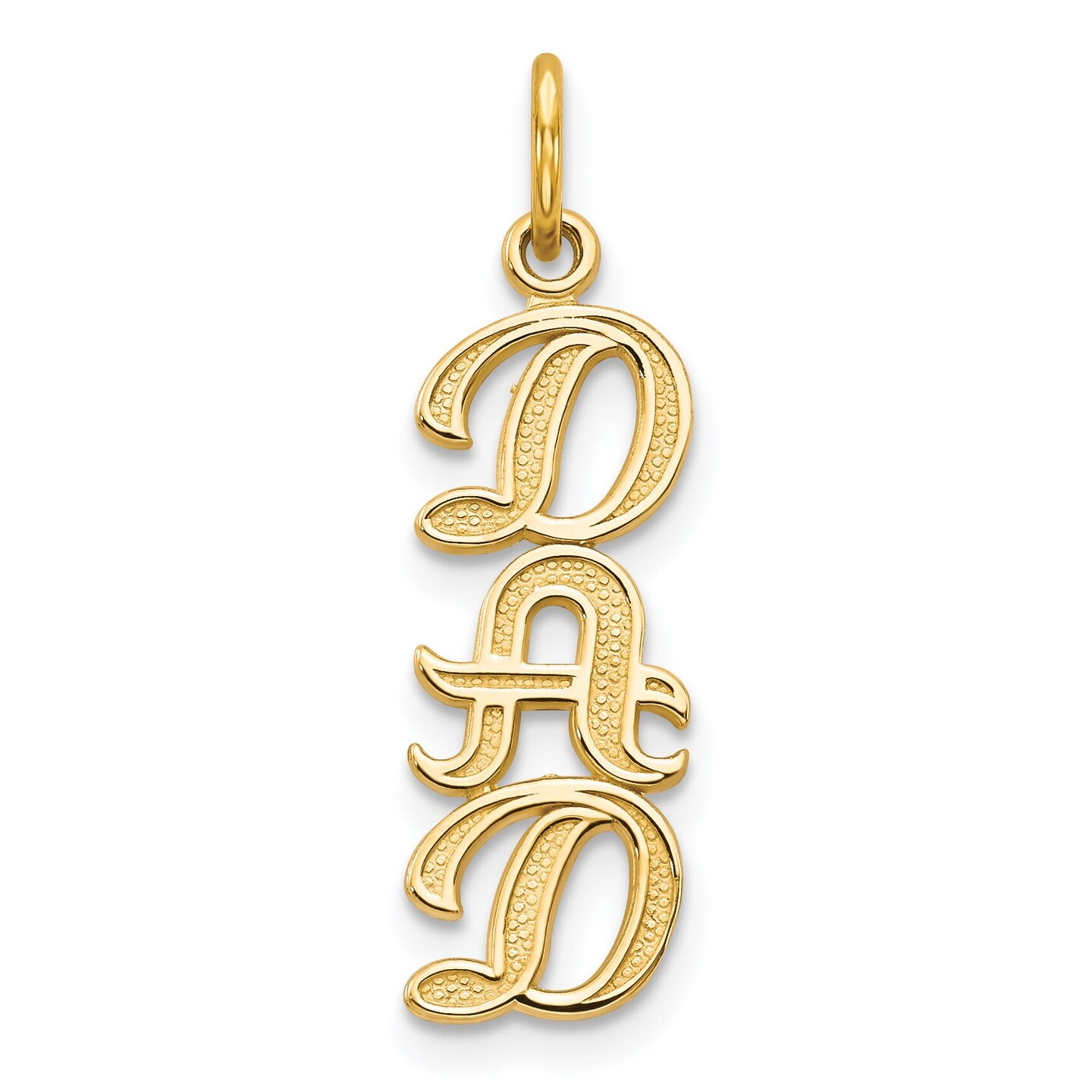 10K Yellow Gold Dad Charm Polished Father Jewelry New 25 X 7mm