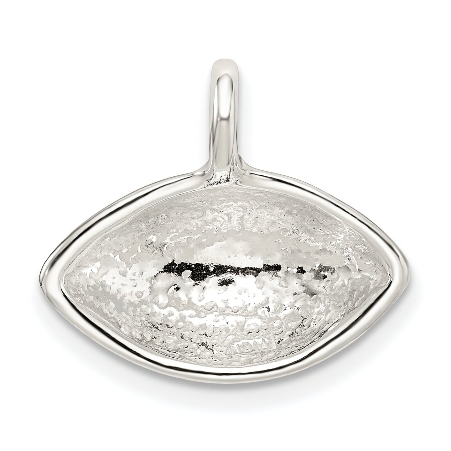Sterling Silver Football Pendant Charm Sports Jewelry 17mm x 20mm
