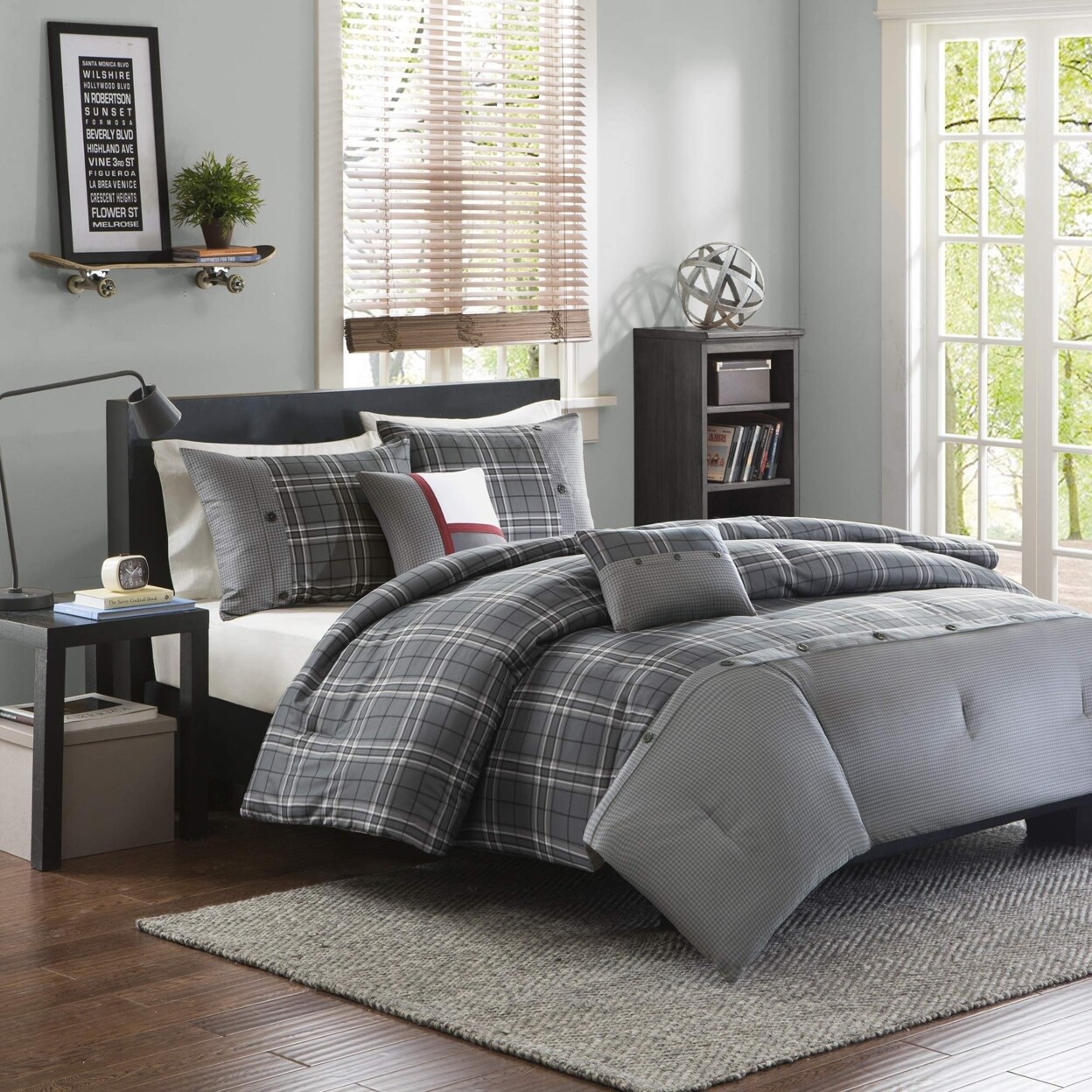 Intelligent Design   Daryl 4 Piece Comforter Set, Twin/Twin X-Large, Grey