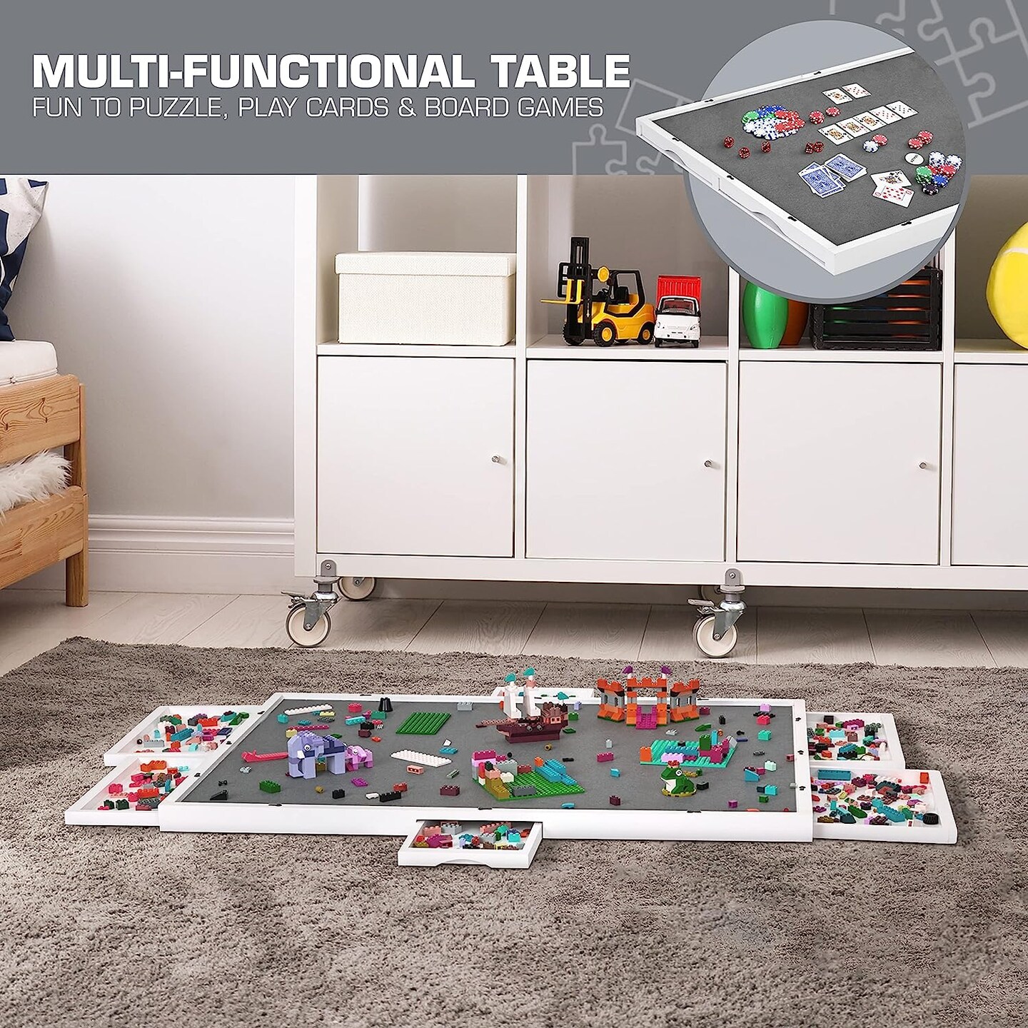 Jumbl 1500 Piece Puzzle Board, 27” x 35” Wooden Jigsaw Puzzle Table Board