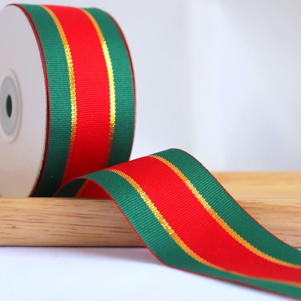 Christmas Gingham Ribbon, Traditional Tartan Ribbon, 100%  Polyester Checkered Ribbon, Woven Edge Plaid Ribbon for Christmas Crafts,  Gift Wrapping Red/Green/Gold (Special Design 5/8 Inch(16mm)) : Health &  Household