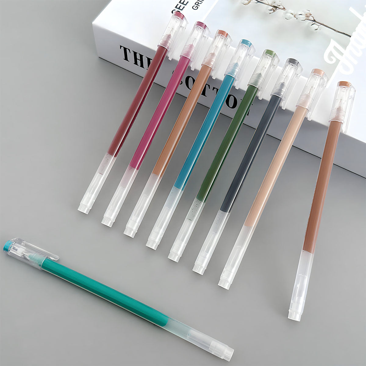 Wrapables Colorful Gel Ink Pens, 0.5mm Fine Point, for Home, Office, Stationery (Set of 9)