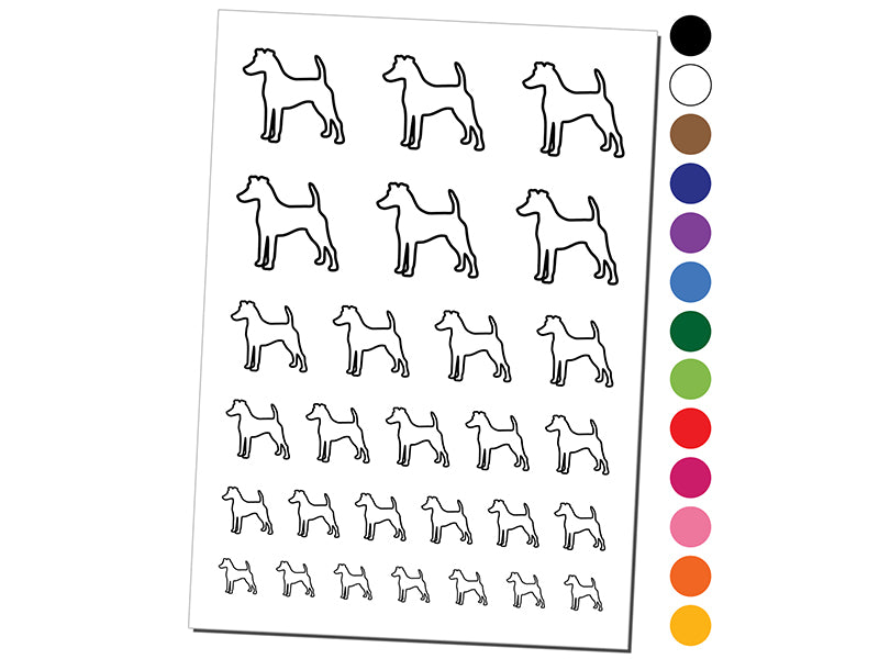 Smooth Fox Terrier Dog Outline Temporary Tattoo Water Resistant Fake Body Art Set Collection